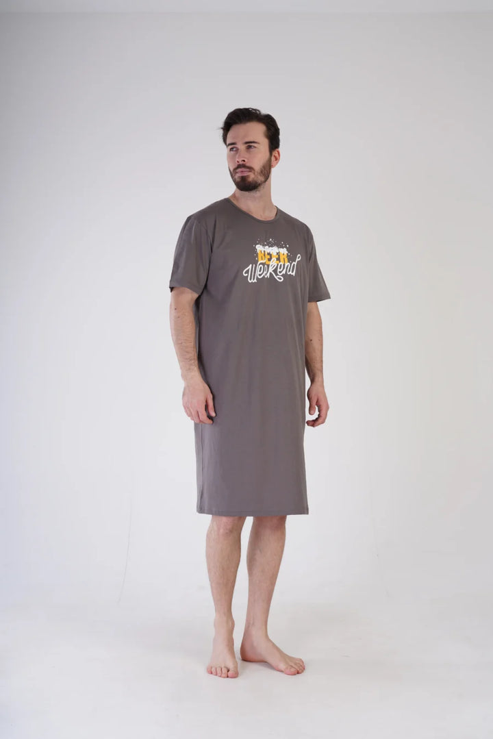 Koszula męska Vienetta Beer Weekend, Szary, r. L-XXXL