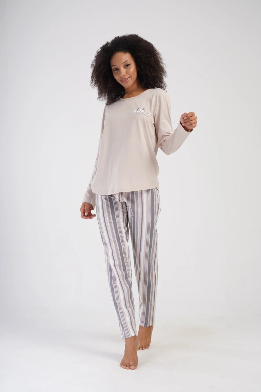 Piżama Damska Vienetta All Yours, Beżowy, r. 1XL-4XL