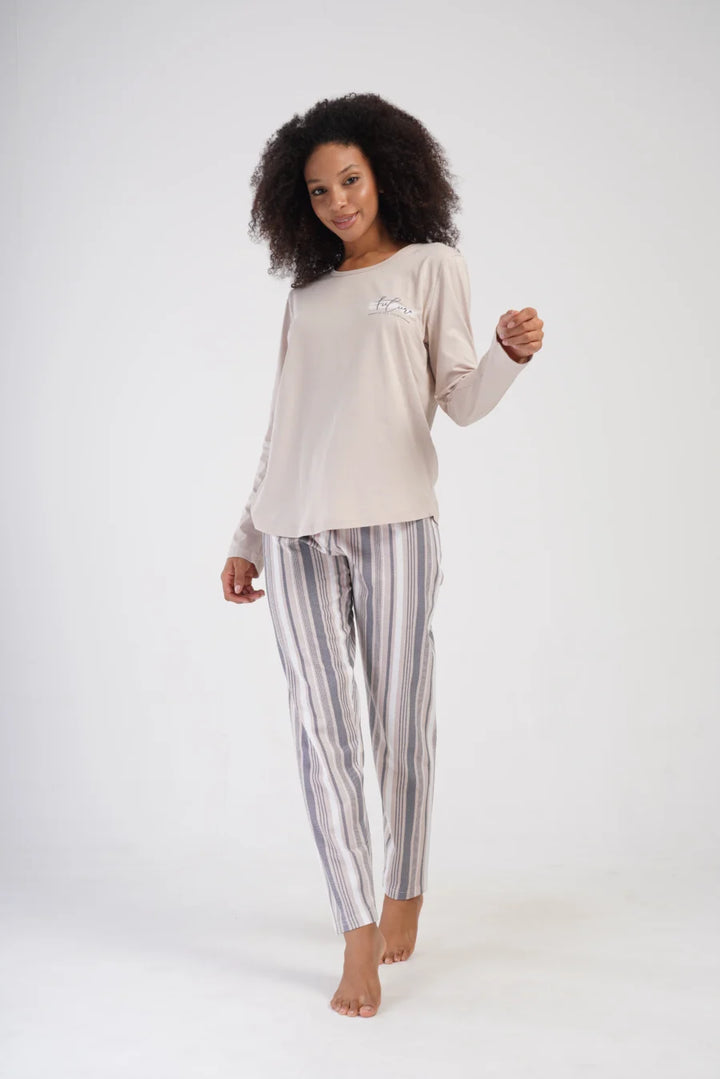 Piżama Damska Vienetta All Yours, Beżowy, r. 1XL-4XL