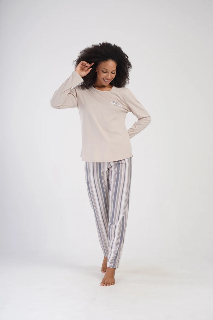 Piżama Damska Vienetta All Yours, Beżowy, r. 1XL-4XL