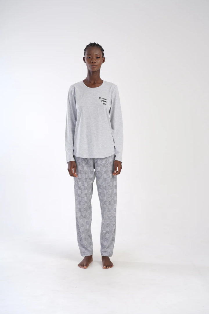 Piżama Damska Vienetta Dreamer, Szary, r. 5XL-7XL