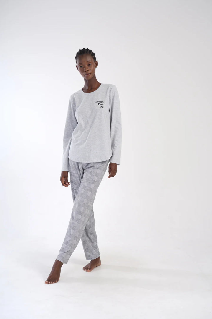 Piżama Damska Vienetta Dreamer, Szary, r. 5XL-7XL