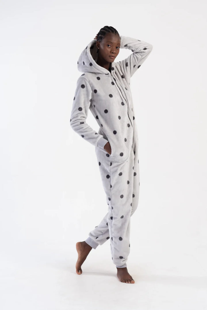 Kombinezon damski Vienetta, Soft Spots, Szary, r. S-L