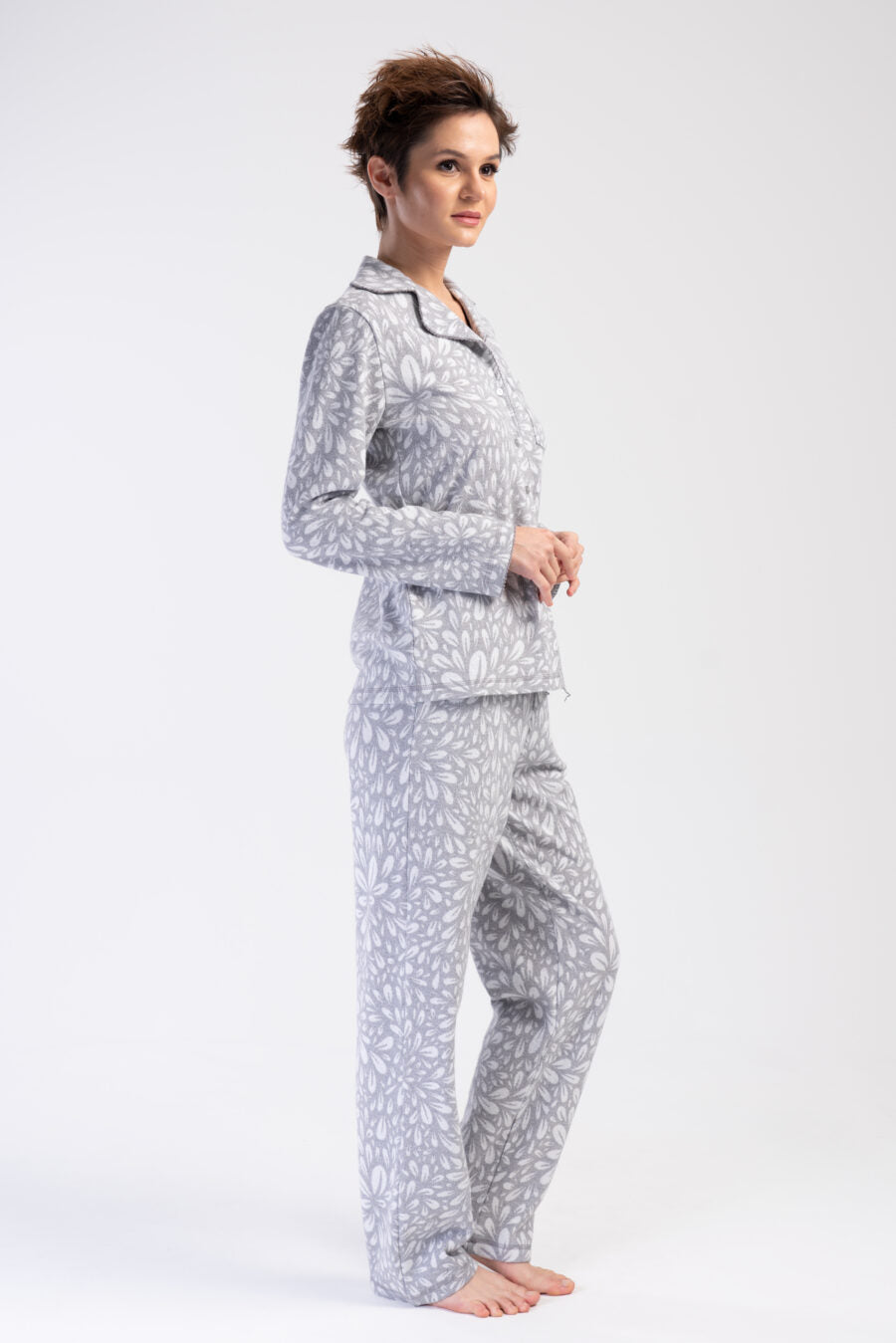 Piżama Damska Vienetta leafs, Szary, r. M-XXL