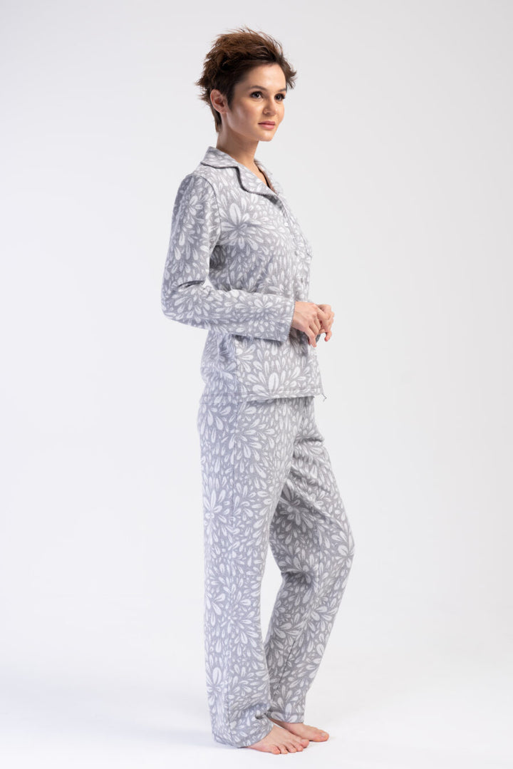 Piżama Damska Vienetta leafs, Szary, r. M-XXL