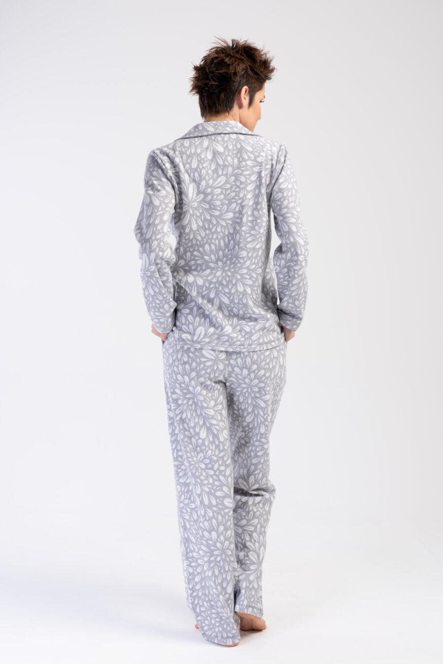 Piżama Damska Vienetta leafs, Szary, r. M-XXL