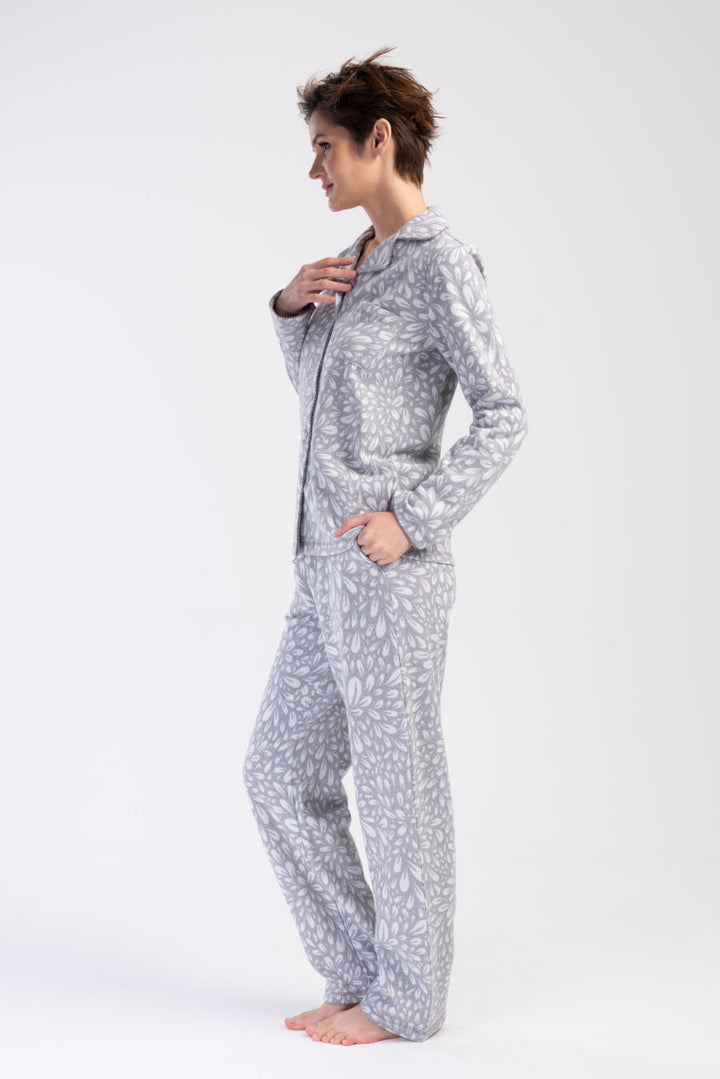 Piżama Damska Vienetta leafs, Szary, r. M-XXL