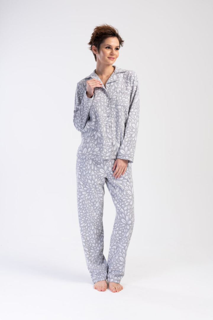 Piżama Damska Vienetta leafs, Szary, r. M-XXL