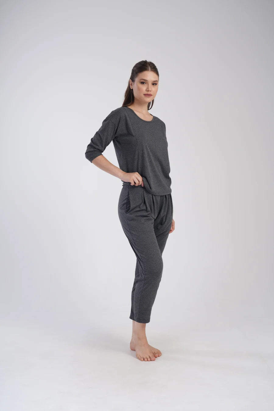 Piżama Damska Vienetta Cozy, Ciemnoszary, r. S-XL