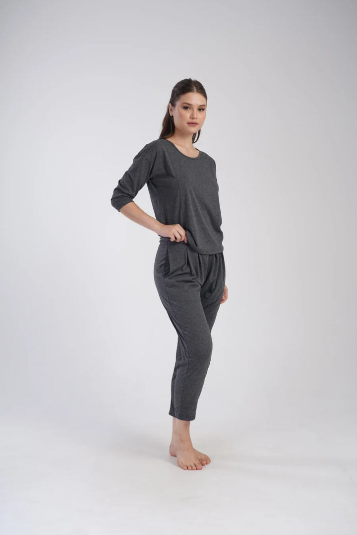 Piżama Damska Vienetta Cozy, Ciemnoszary, r. S-XL