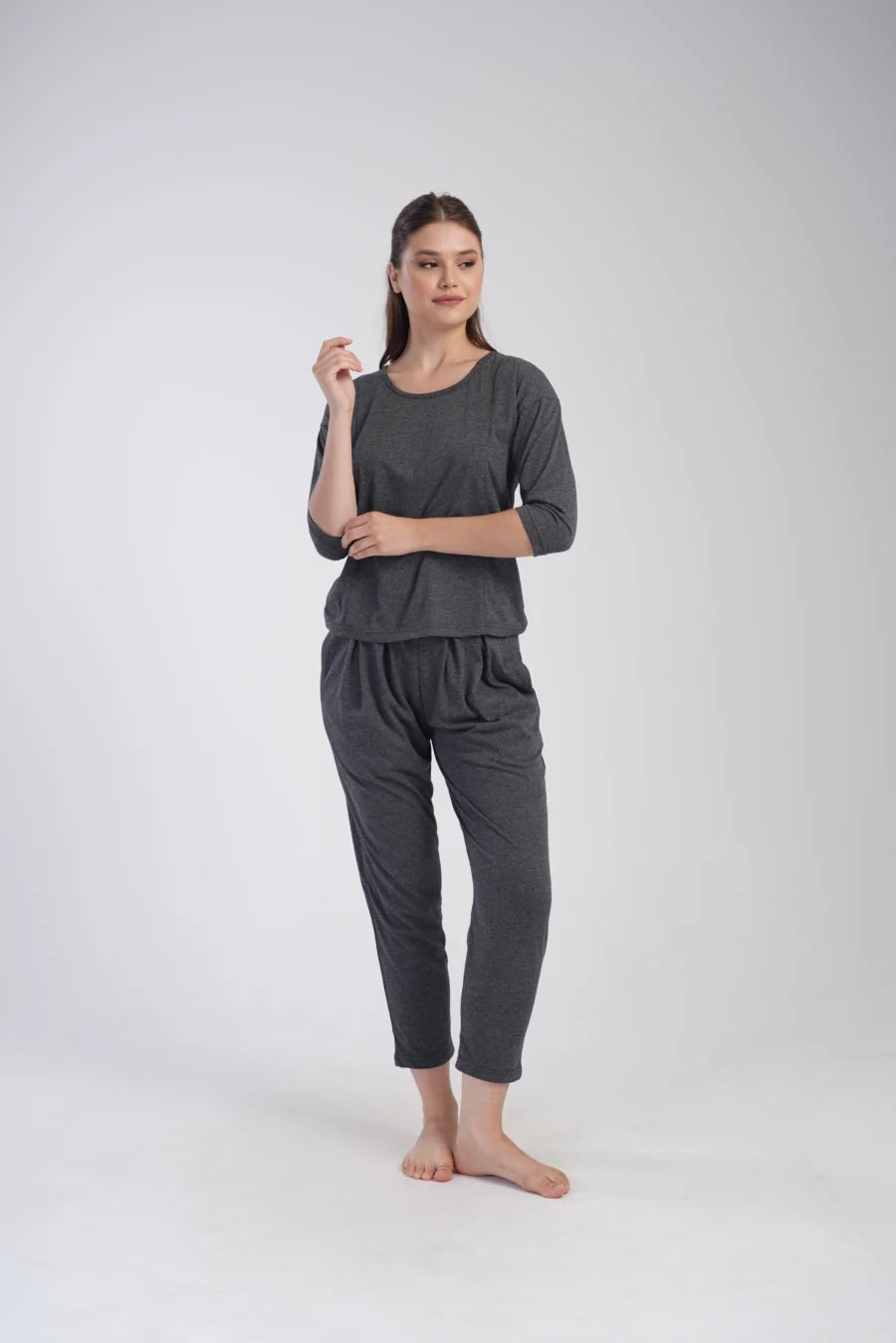 Piżama Damska Vienetta Cozy, Ciemnoszary, r. S-XL