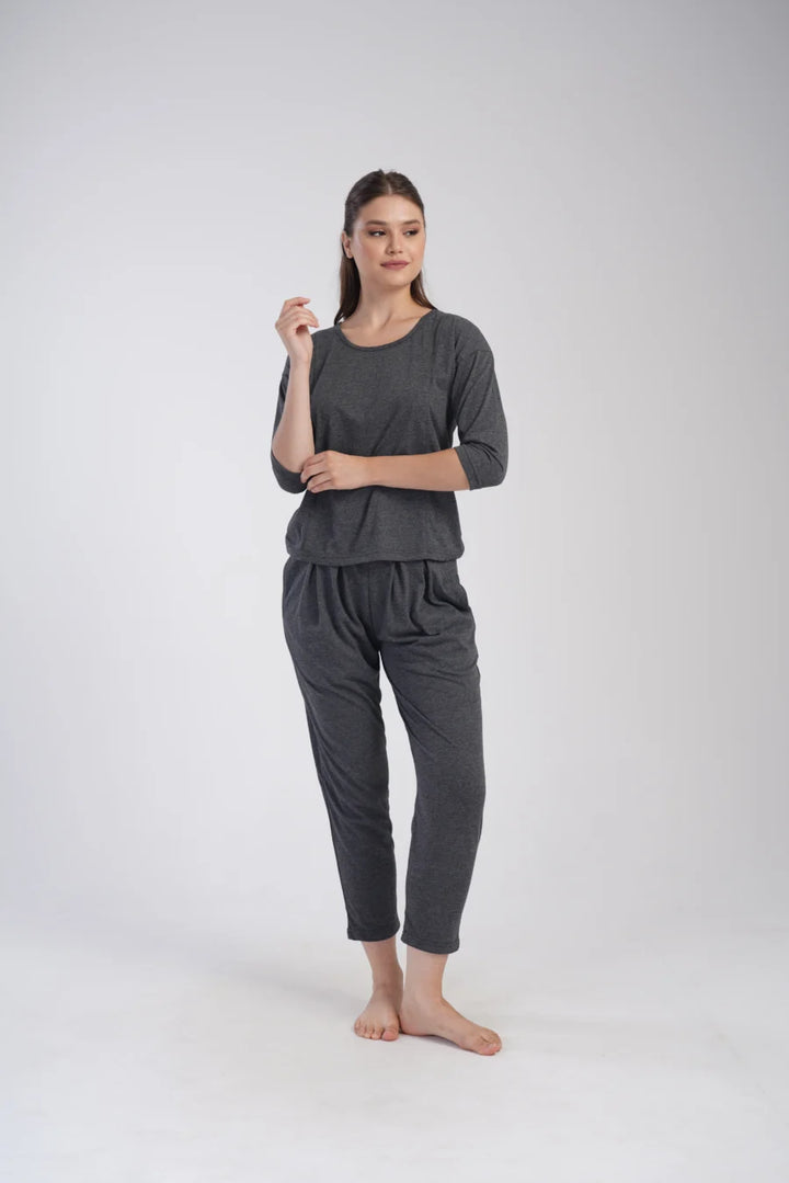 Piżama Damska Vienetta Cozy, Ciemnoszary, r. S-XL