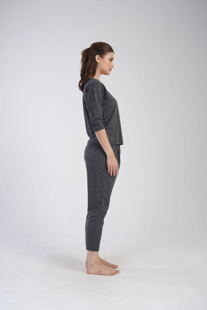 Piżama Damska Vienetta Cozy, Ciemnoszary, r. S-XL