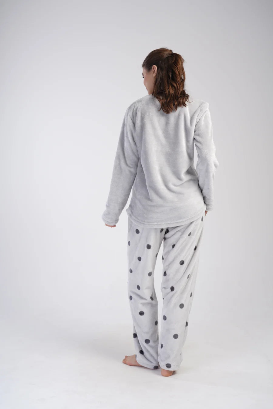 Piżama Damska Softowa Vienetta Soft Kitty, Grafitowy, r. 1XL-3XL