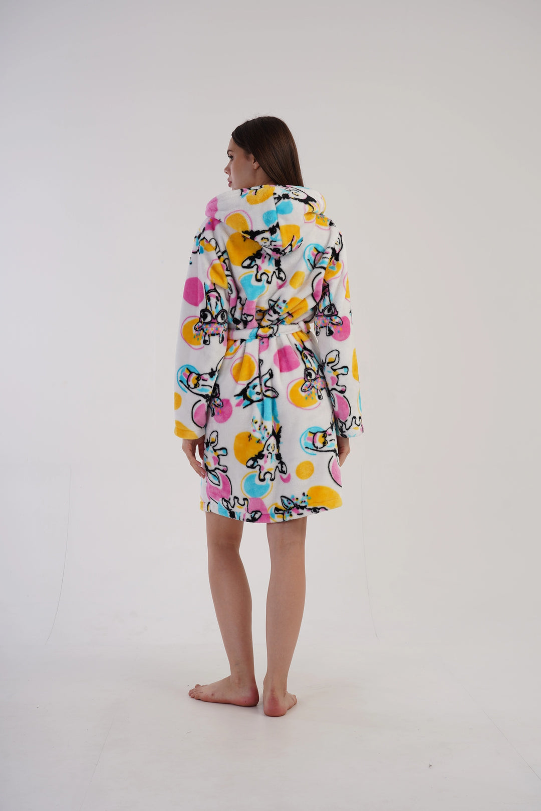 Szlafrok damski Vienetta Freaky Giraffe, wielokolorowy, r. S-L