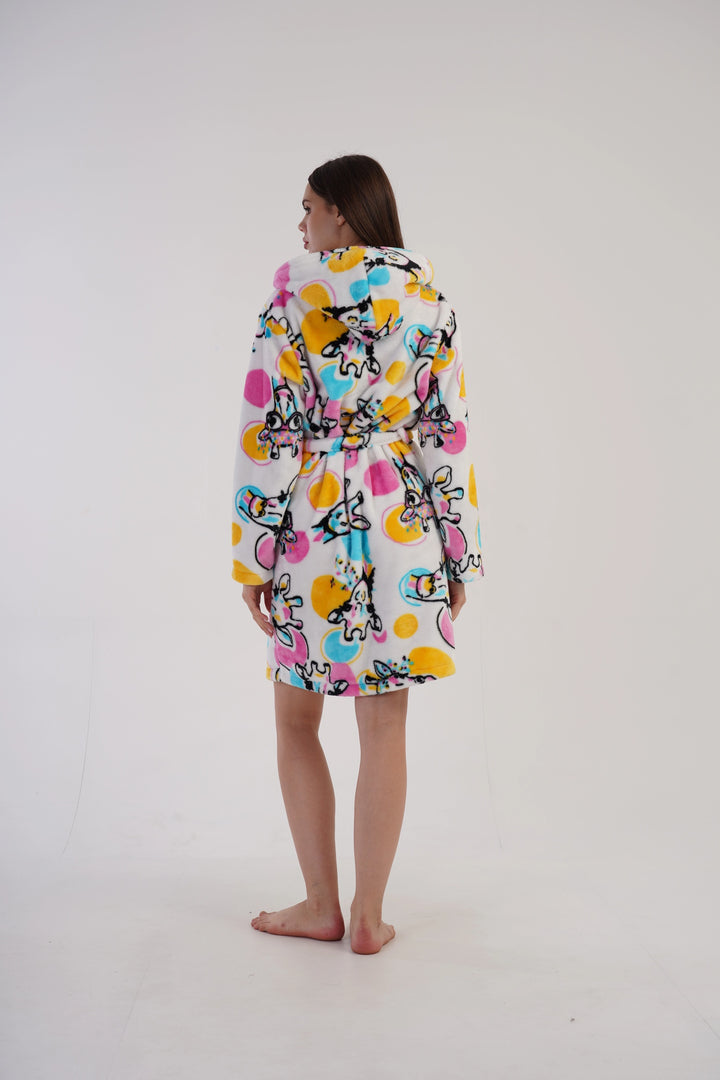 Szlafrok damski Vienetta Freaky Giraffe, wielokolorowy, r. S-L