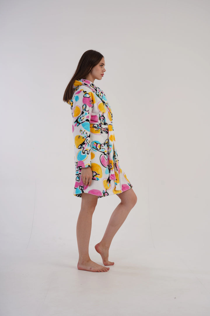 Szlafrok damski Vienetta Freaky Giraffe, wielokolorowy, r. S-L