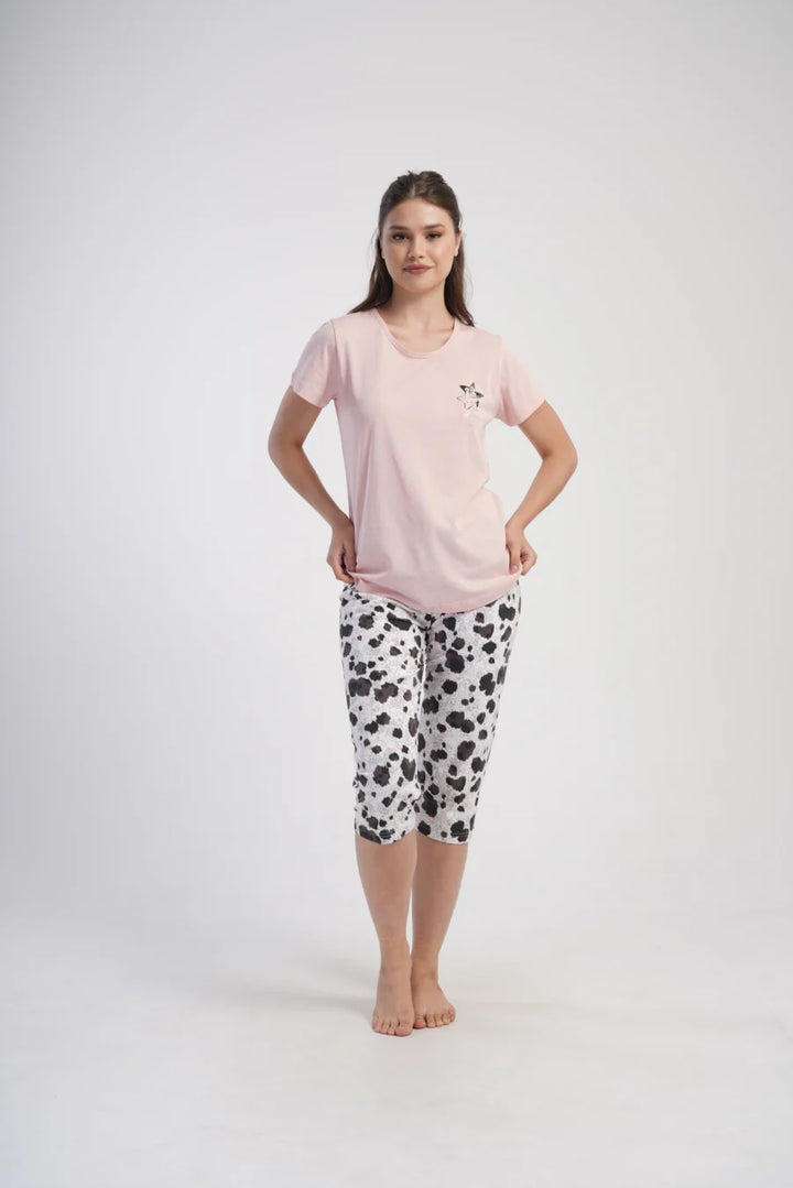 Piżama Damska Vienetta Magic Stars, Różowy r. L-XXL