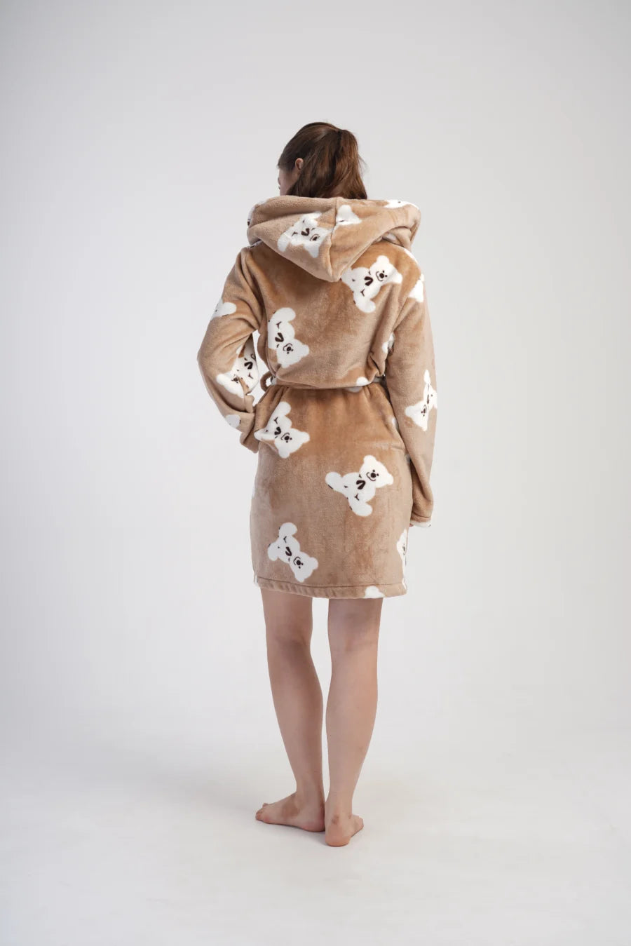 Szlafrok damski Vienetta Teddy Wrap, Beżowy, r. S-L