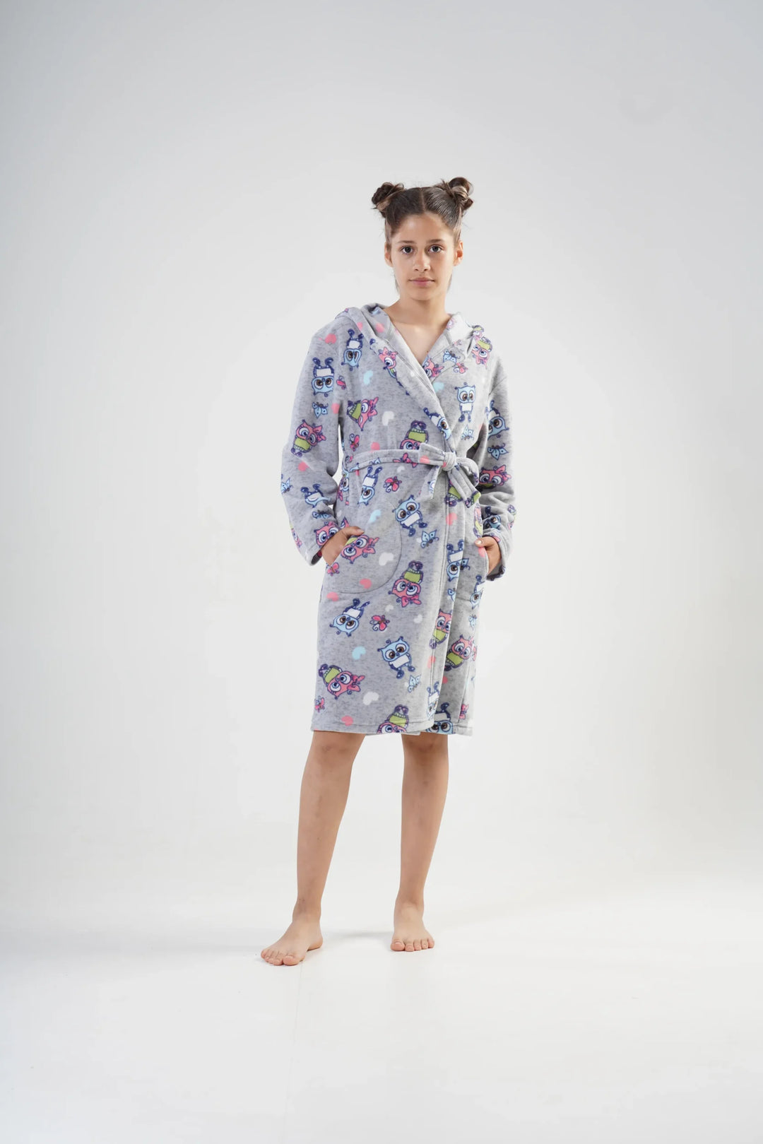 Szlafrok Dziecięcy Vienetta, Owl Robe, Szary, r. 134 - 164
