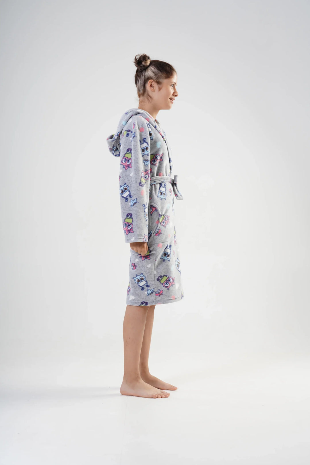 Szlafrok Dziecięcy Vienetta, Owl Robe, Szary, r. 134 - 164