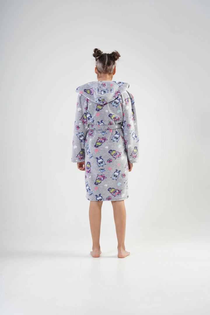 Szlafrok Dziecięcy Vienetta, Owl Robe, Szary, r. 134 - 164
