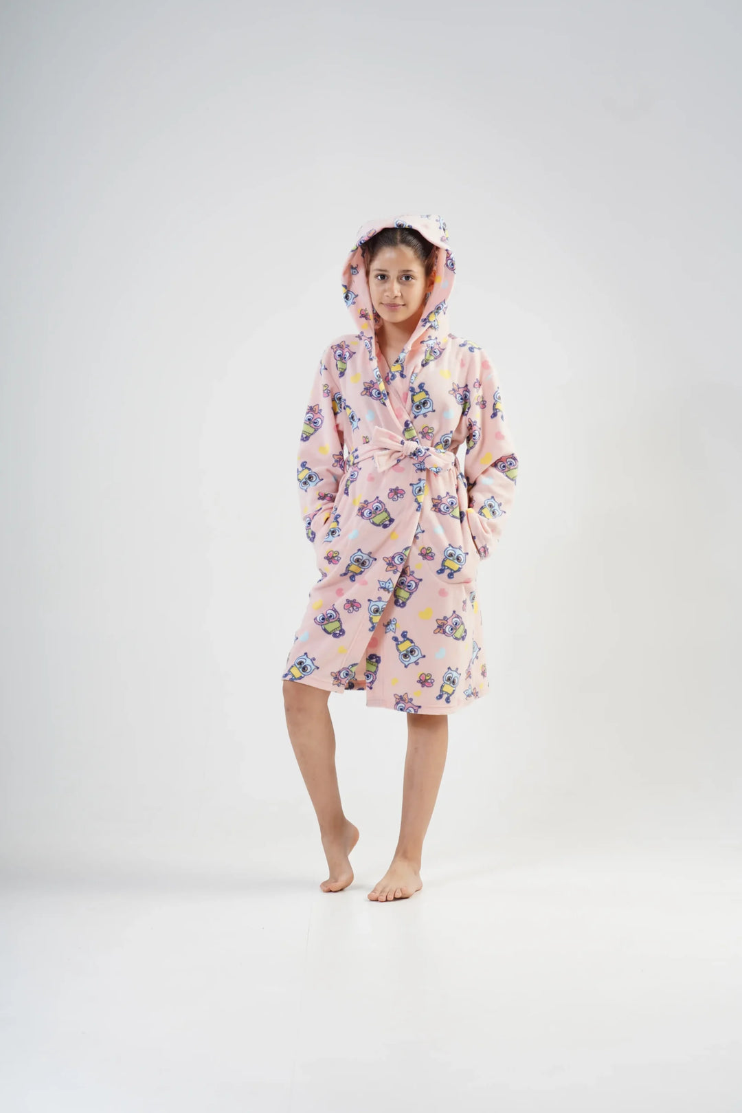 Szlafrok Dziecięcy Vienetta, Owl Robe, Różowy, r. 134 - 164