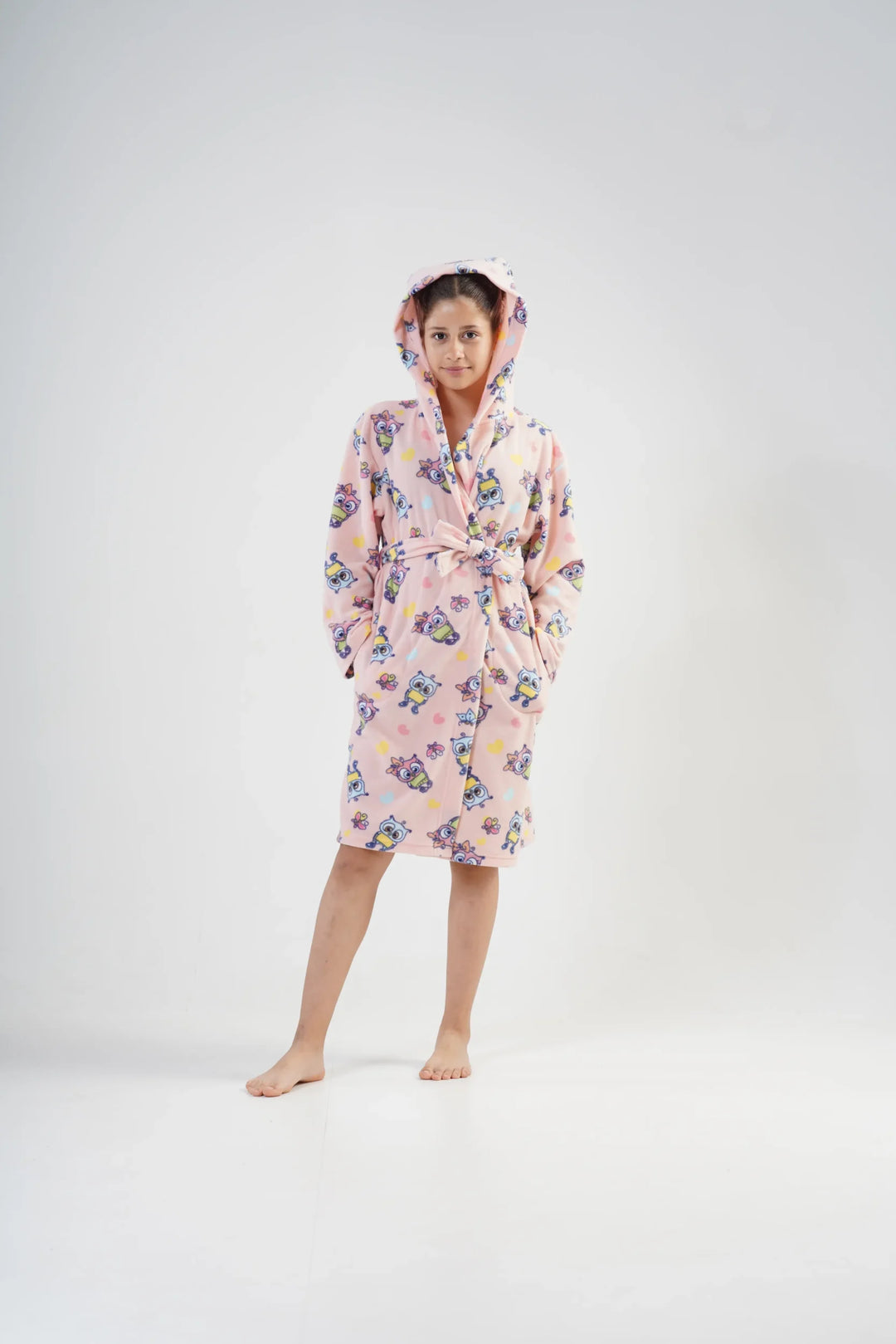 Szlafrok Dziecięcy Vienetta, Owl Robe, Różowy, r. 134 - 164