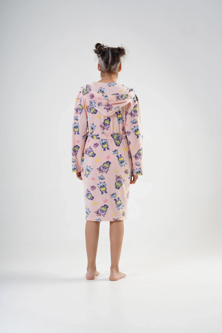 Szlafrok Dziecięcy Vienetta, Owl Robe, Różowy, r. 134 - 164