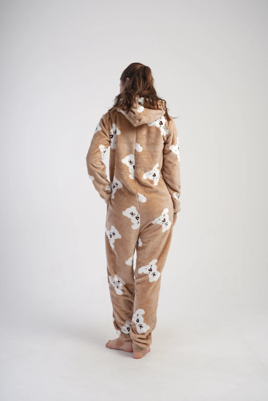 Kombinezon damski Vienetta, Cozy Bear, beżowy, r. S-XL