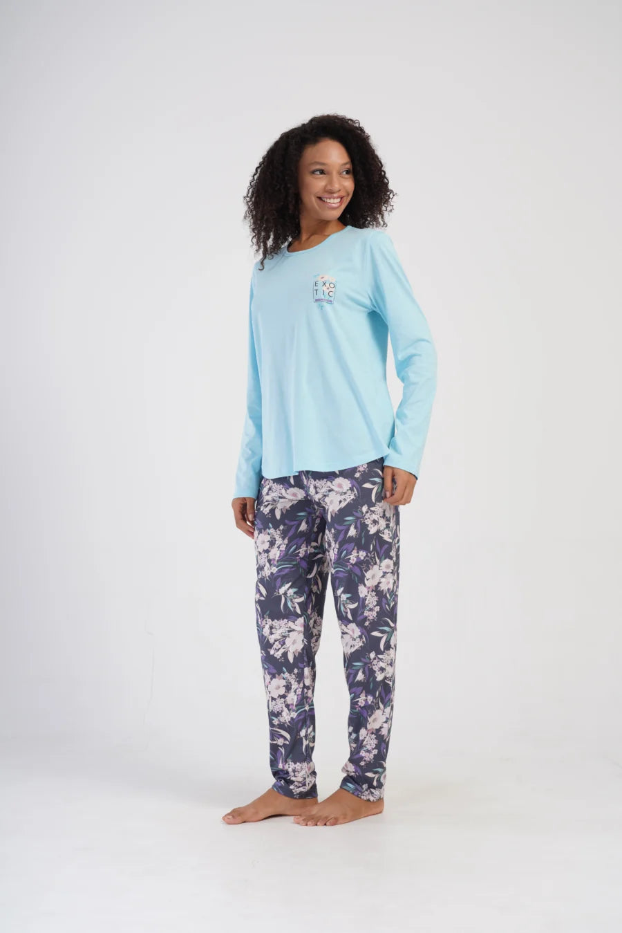 Piżama Damska Vienetta Exotic, Niebieski, r. 1XL-4XL