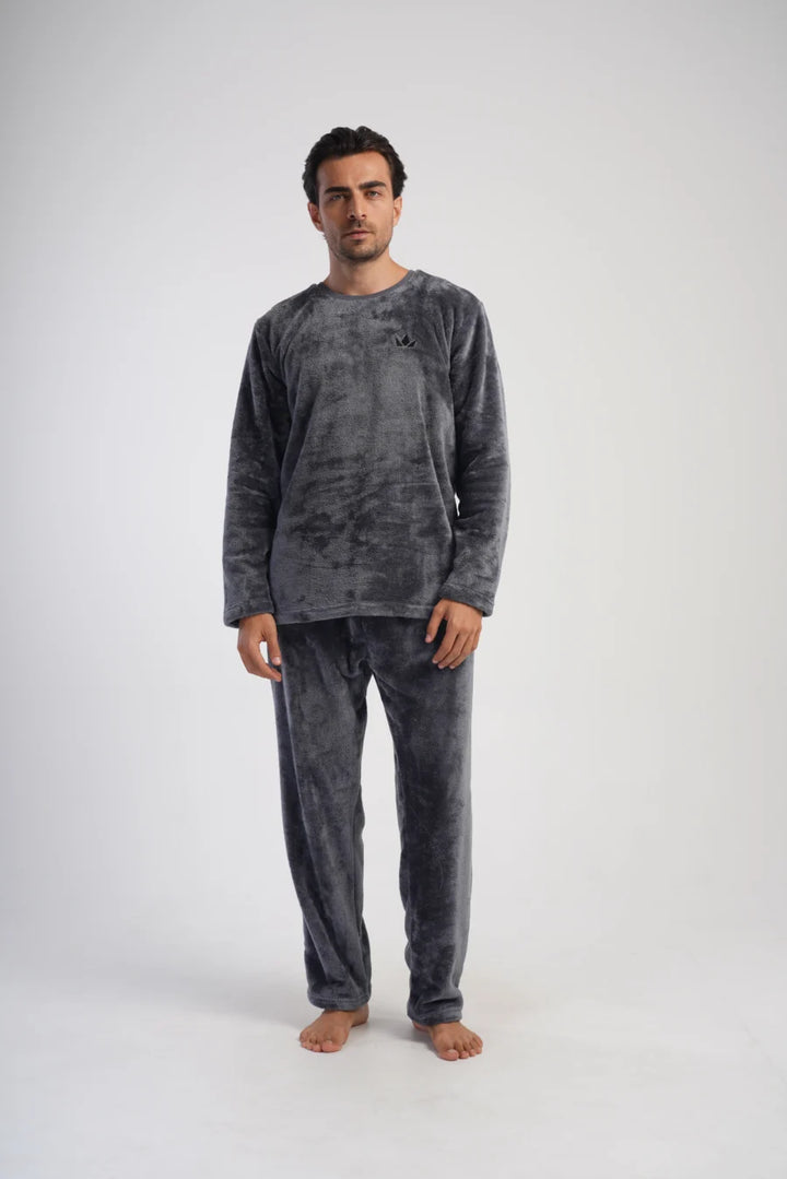 Piżama Męska softowa Vienetta Gray comfort, Grafitowy, r. M-XXL