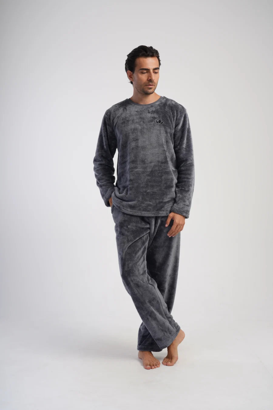 Piżama Męska softowa Vienetta Gray comfort, Grafitowy, r. M-XXL