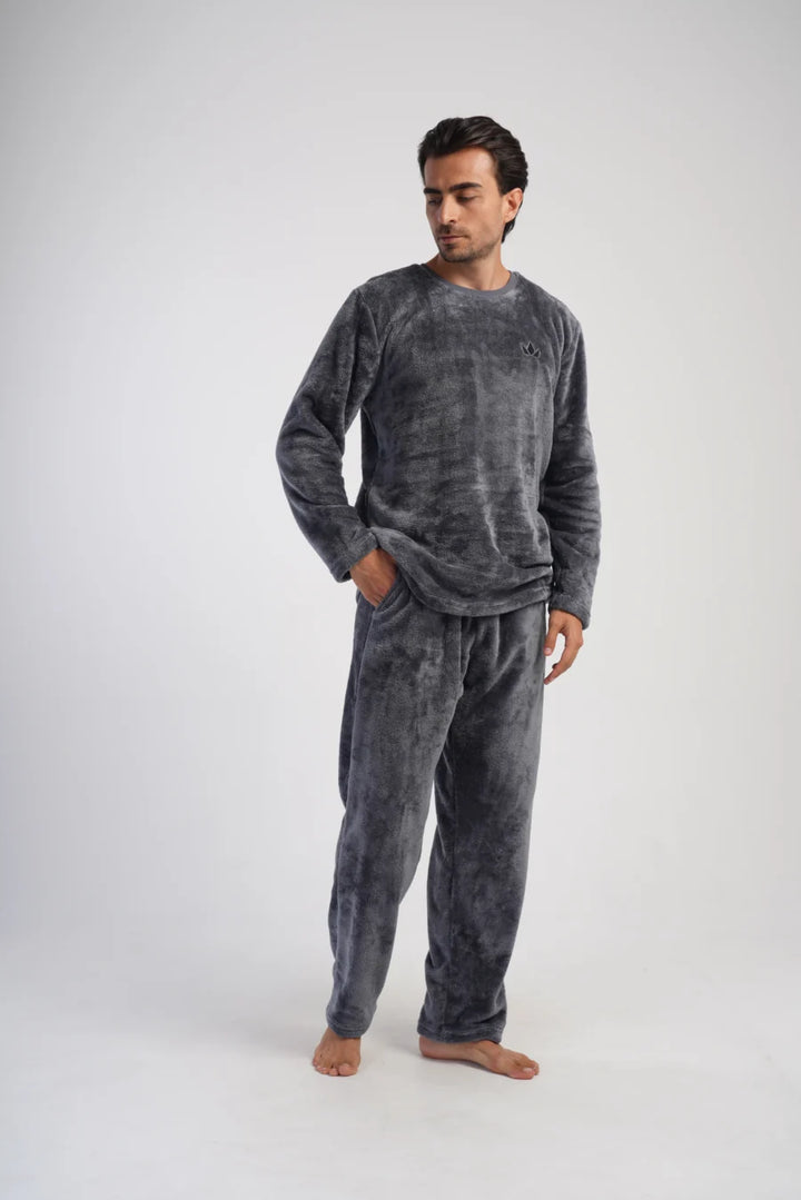 Piżama Męska softowa Vienetta Gray comfort, Grafitowy, r. M-XXL