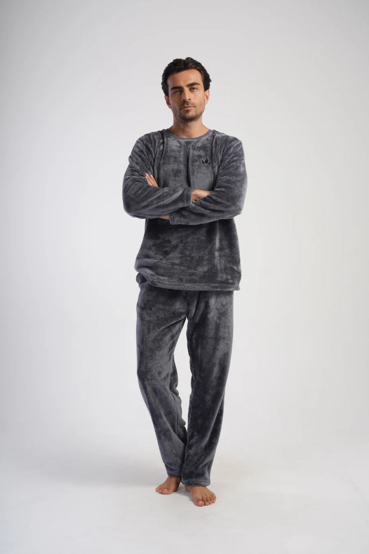 Piżama Męska softowa Vienetta Gray comfort, Grafitowy, r. M-XXL