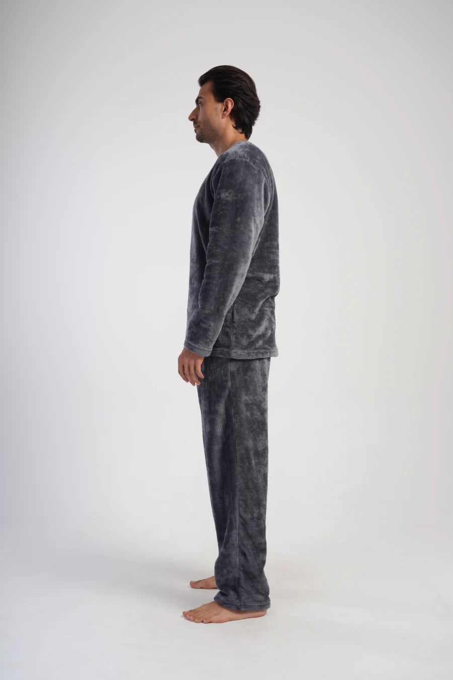 Piżama Męska softowa Vienetta Gray comfort, Grafitowy, r. M-XXL