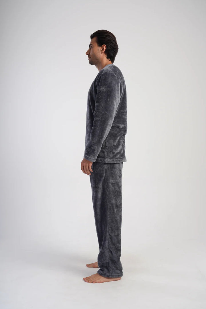 Piżama Męska softowa Vienetta Gray comfort, Grafitowy, r. M-XXL