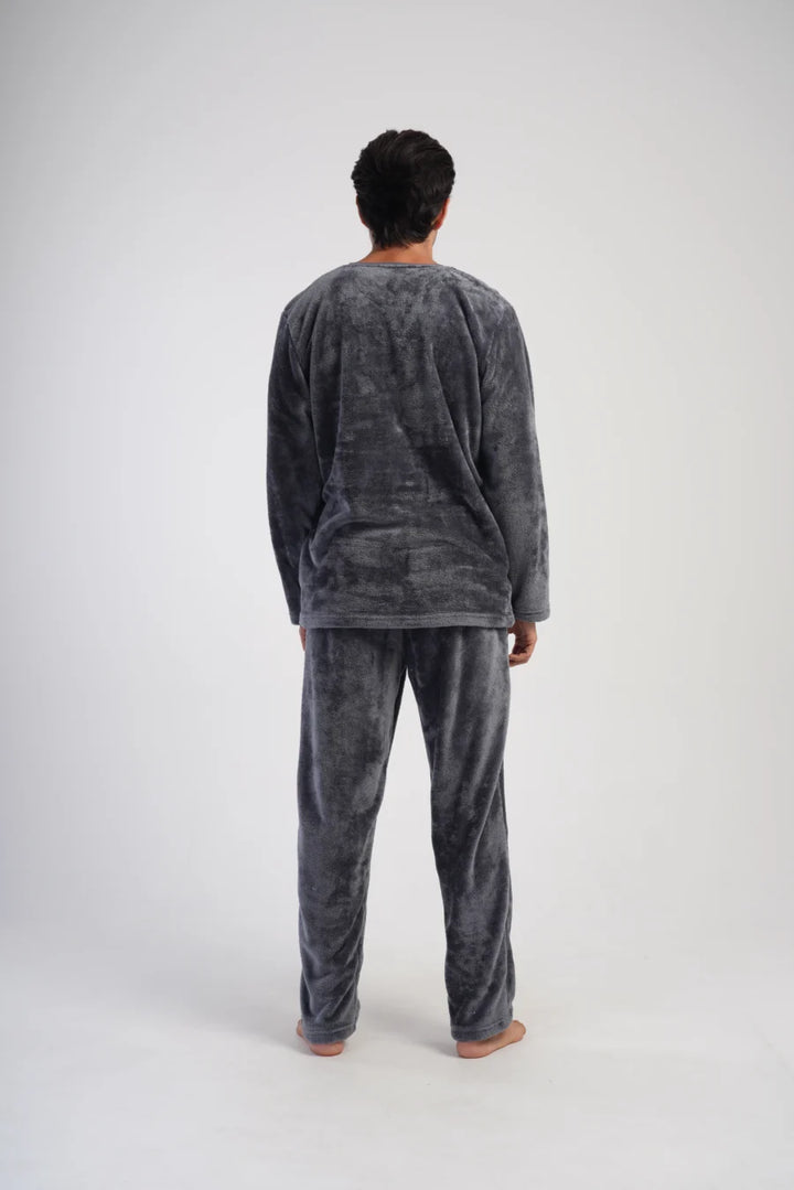 Piżama Męska softowa Vienetta Gray comfort, Grafitowy, r. M-XXL