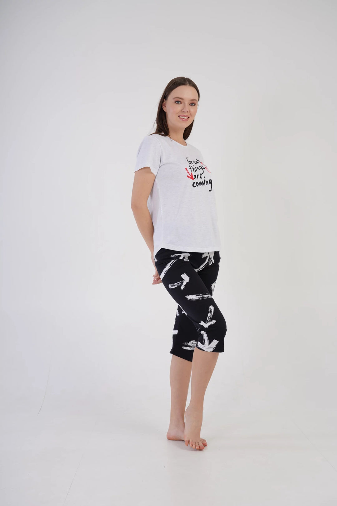 Piżama Damska Vienetta Arrows Play, szara, r. S-XL