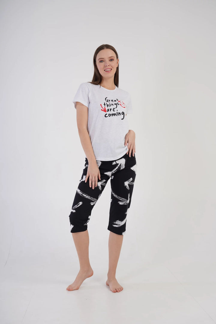 Piżama Damska Vienetta Arrows Play, szara, r. S-XL