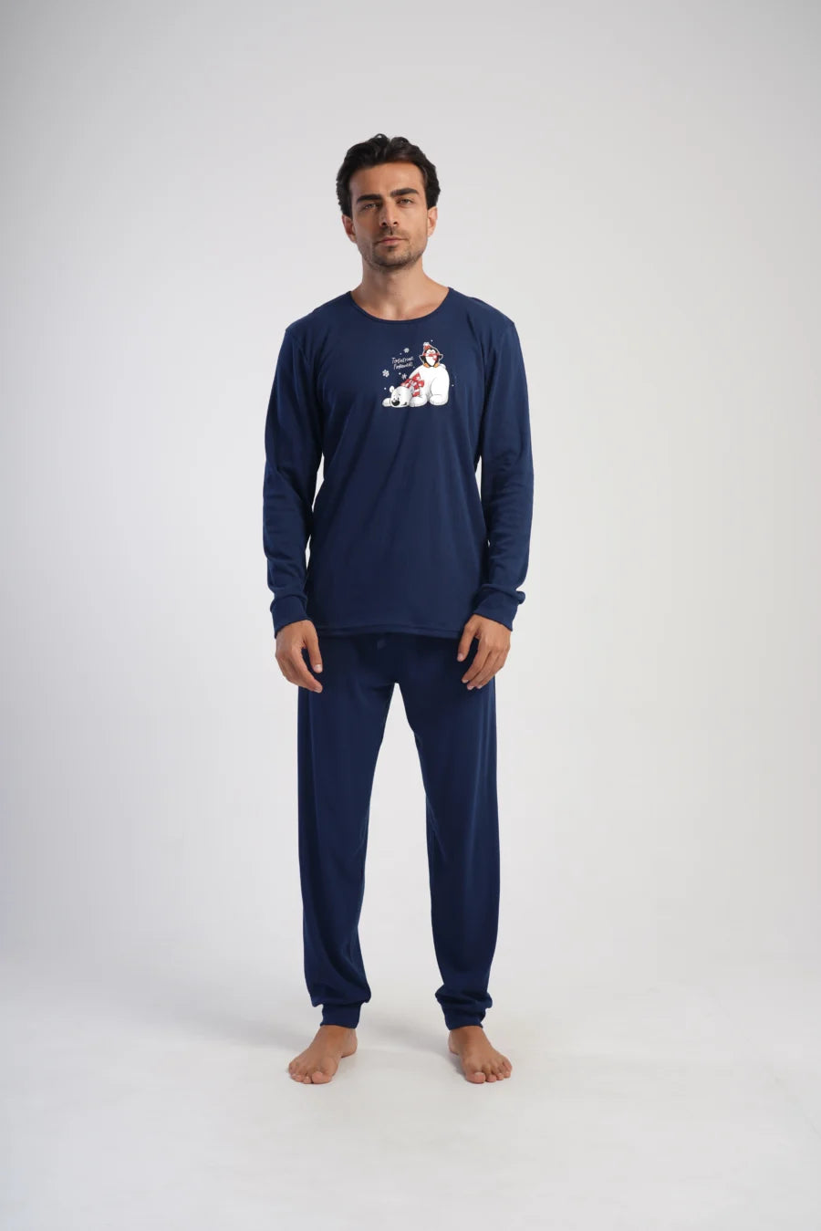 Piżama Męska Vienetta Bear Dreams, Granatowy, r. M-XXL