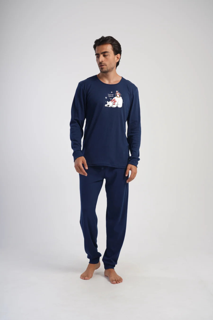 Piżama Męska Vienetta Bear Dreams, Granatowy, r. M-XXL