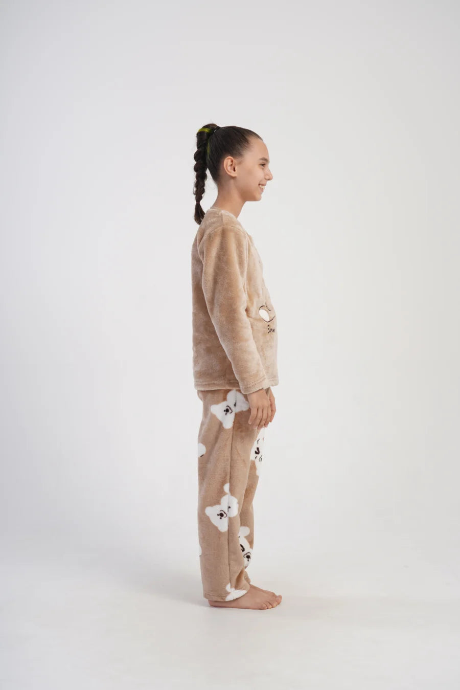 Piżama dziewczęca Vienetta Cute bear, Beżowa, r. 128-158