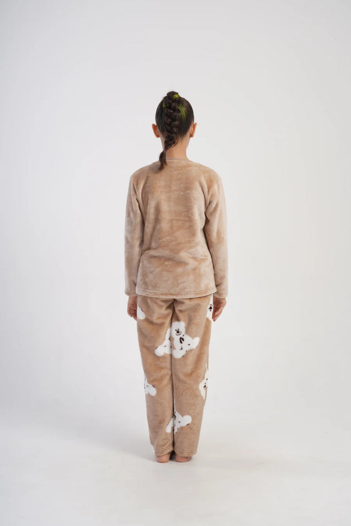 Piżama dziewczęca Vienetta Cute bear, Beżowa, r. 128-158