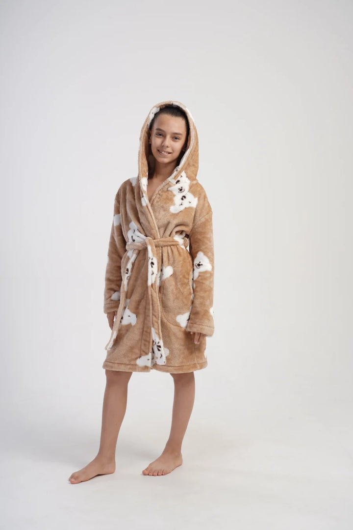 Szlafrok Dziecięcy Vienetta, Bear Dreams, Beżowy, r. 128 - 158