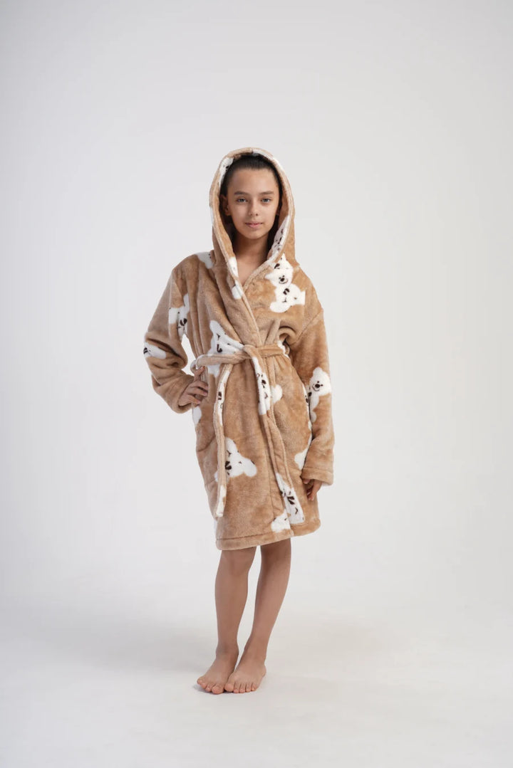 Szlafrok Dziecięcy Vienetta, Bear Dreams, Beżowy, r. 128 - 158