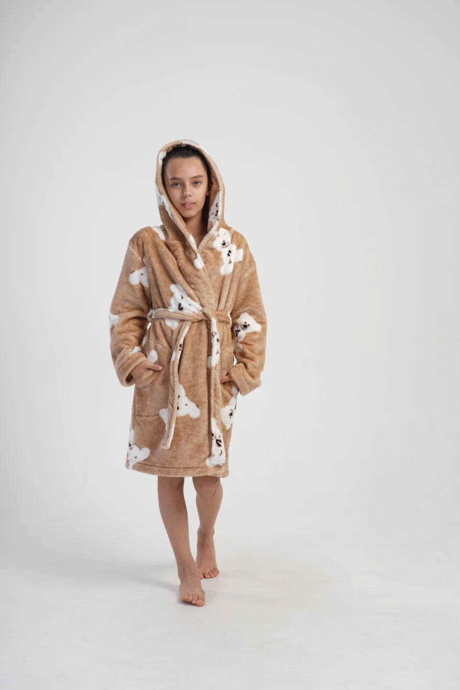 Szlafrok Dziecięcy Vienetta, Bear Dreams, Beżowy, r. 128 - 158