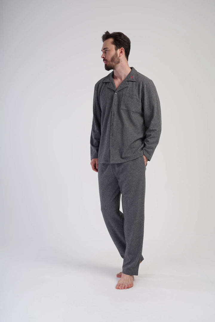 Piżama Męska Vienetta Gray elegance, Szary, r. M-XXL