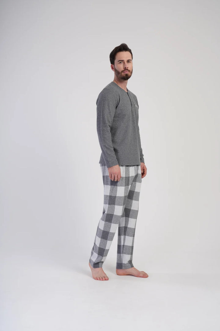 Piżama Męska Vienetta Weekend, Szary, r. M-XXL