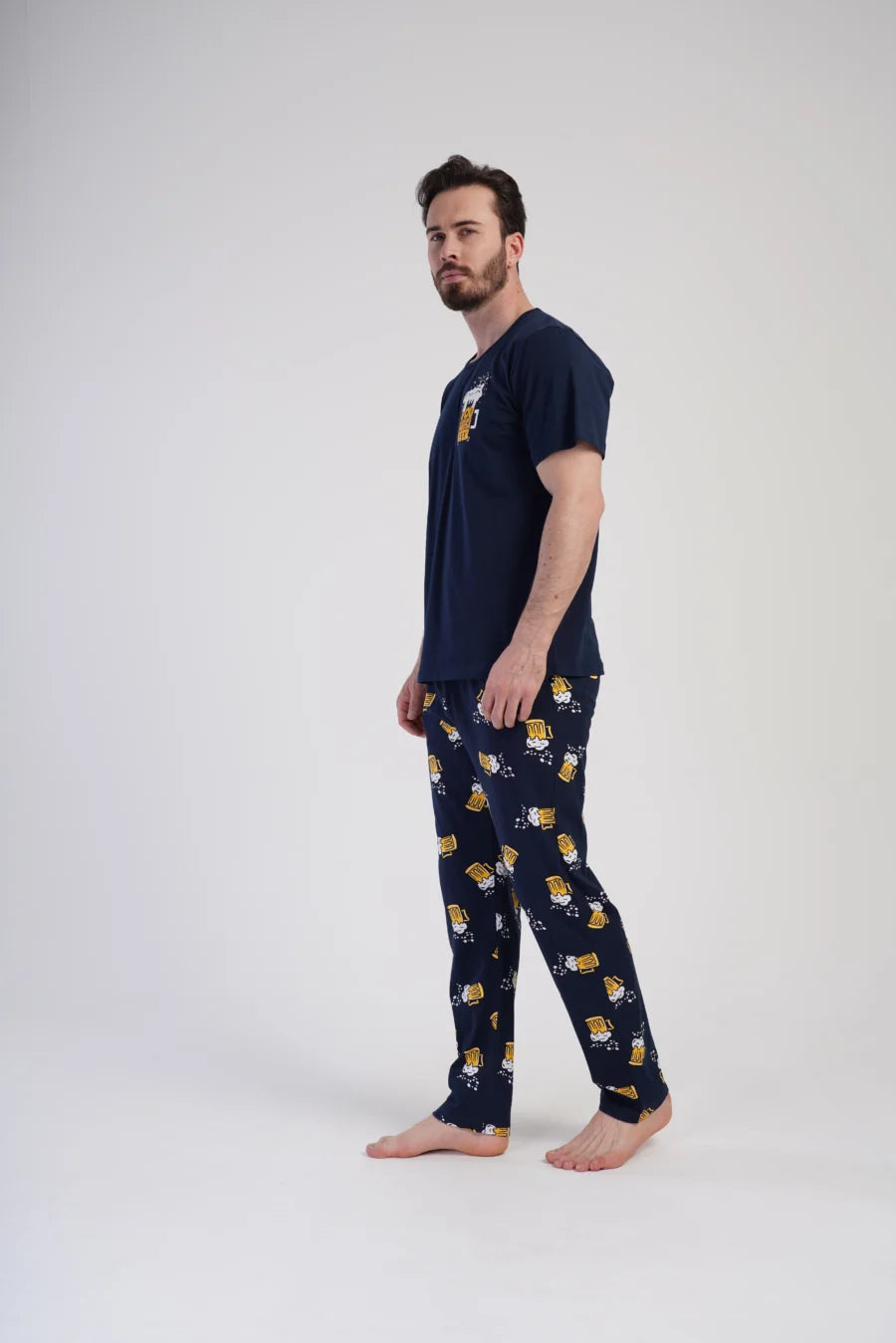 Piżama Męska Vienetta Need a Beer, Granatowy, r. M-XXL